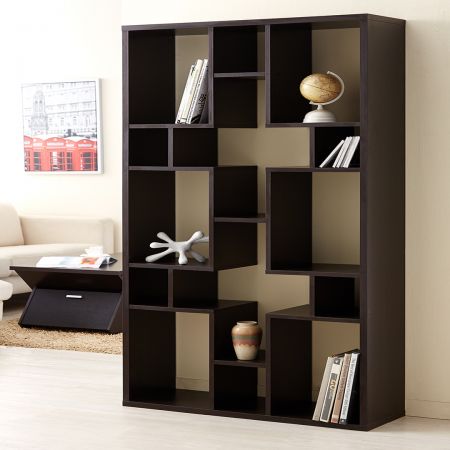 Простой современный книжный шкаф с крестообразной решеткой